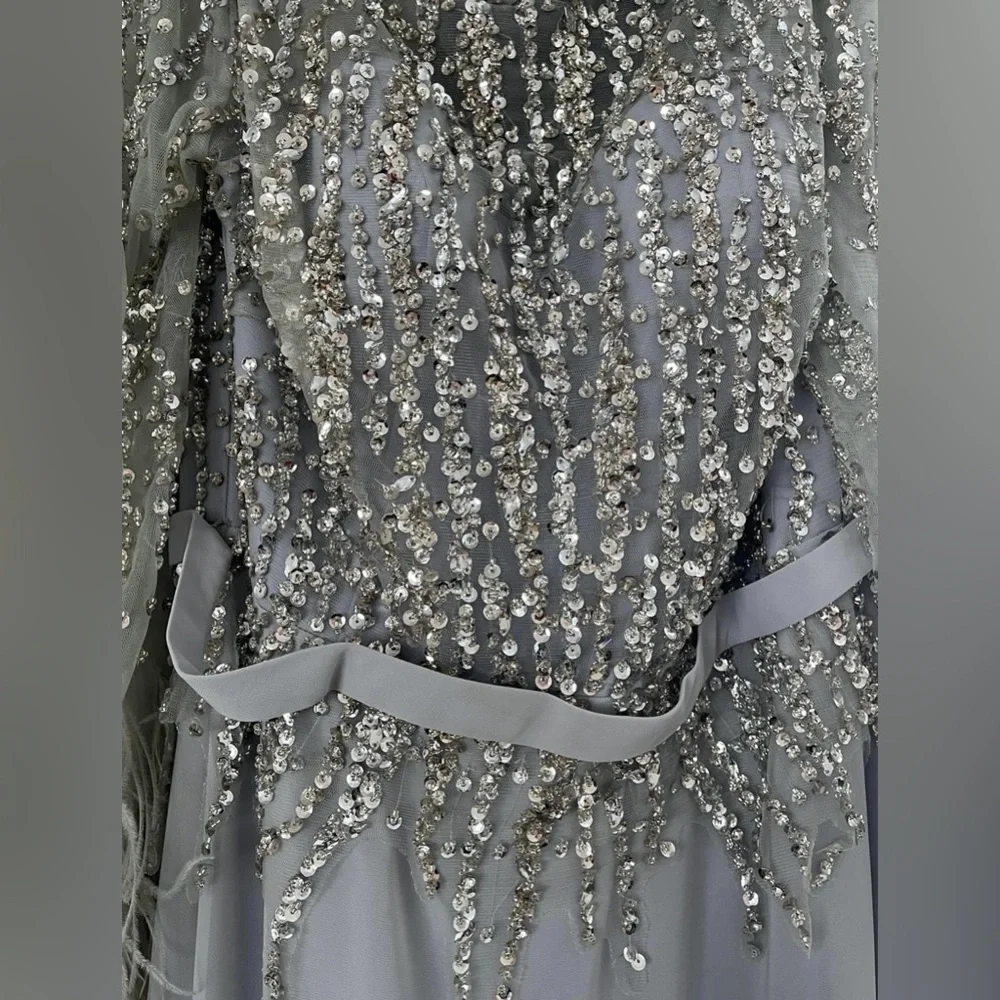 Terani Couture Dress- Size 16 Color- Silver - Picture 3 of 4